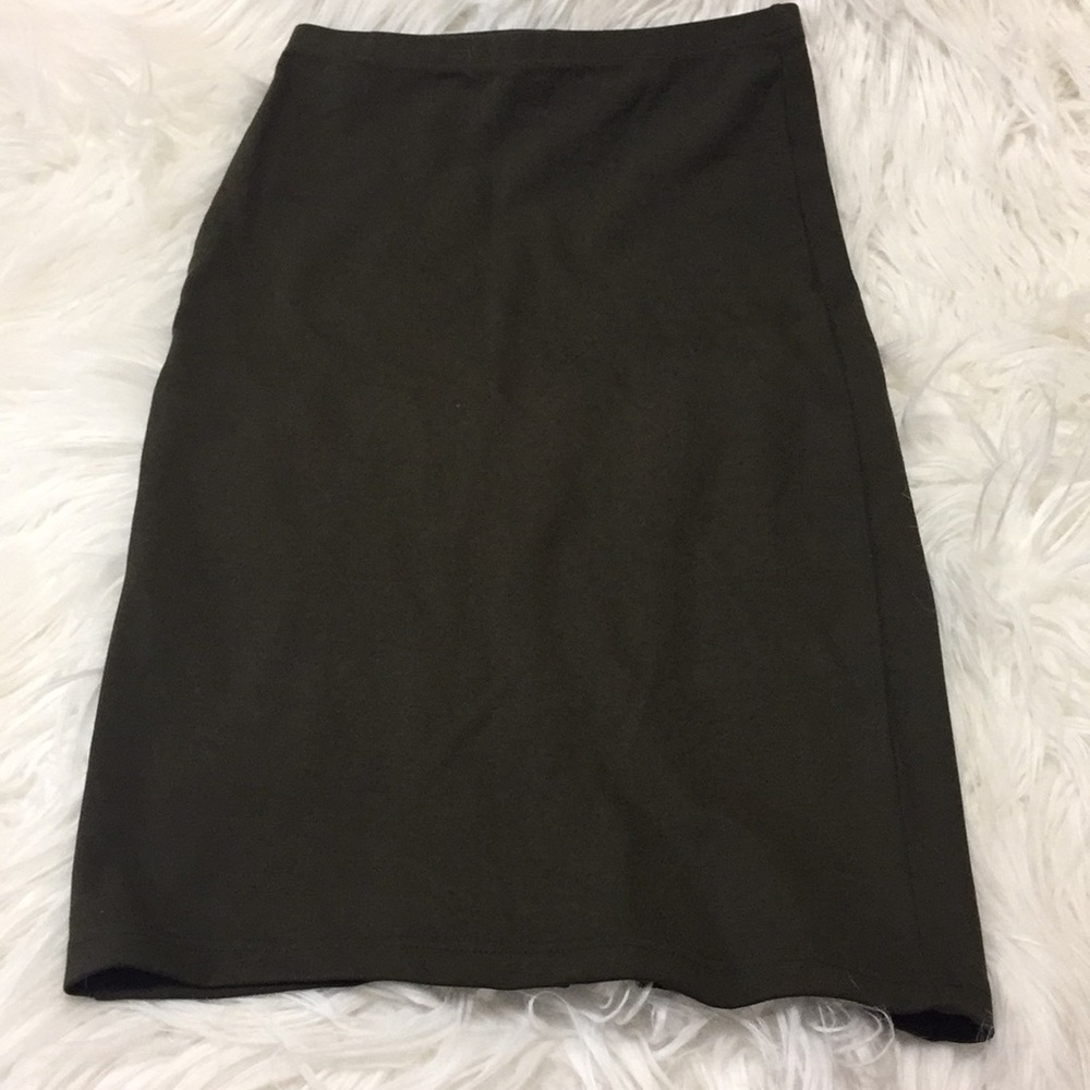 Olive green pencil skirt